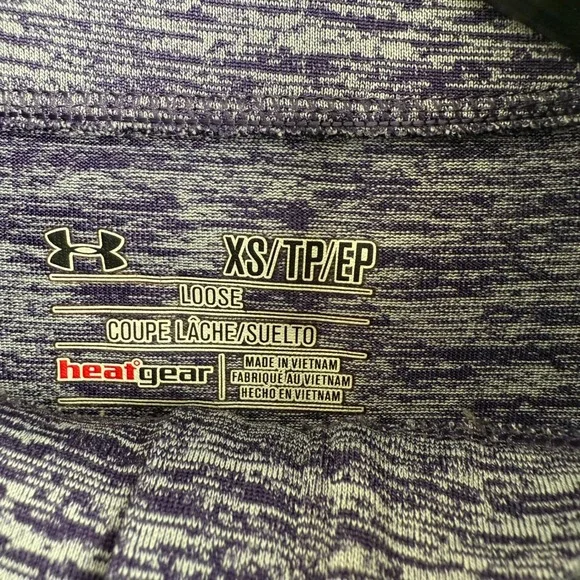 Under Armour Womens Purple Heathered Heatgear Quarter Zip Athletic Top XS - Picture 3 of 4